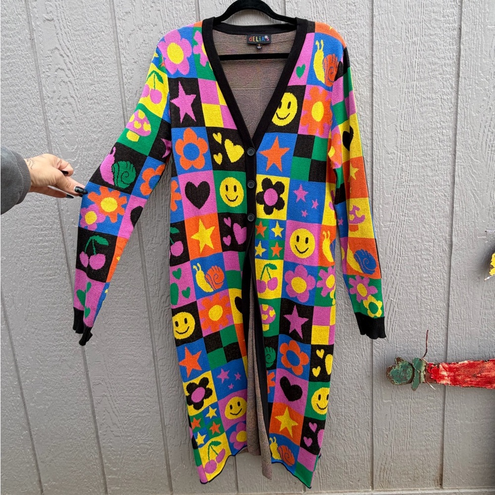 dELiA*s Colorful Patchwork Cardigan